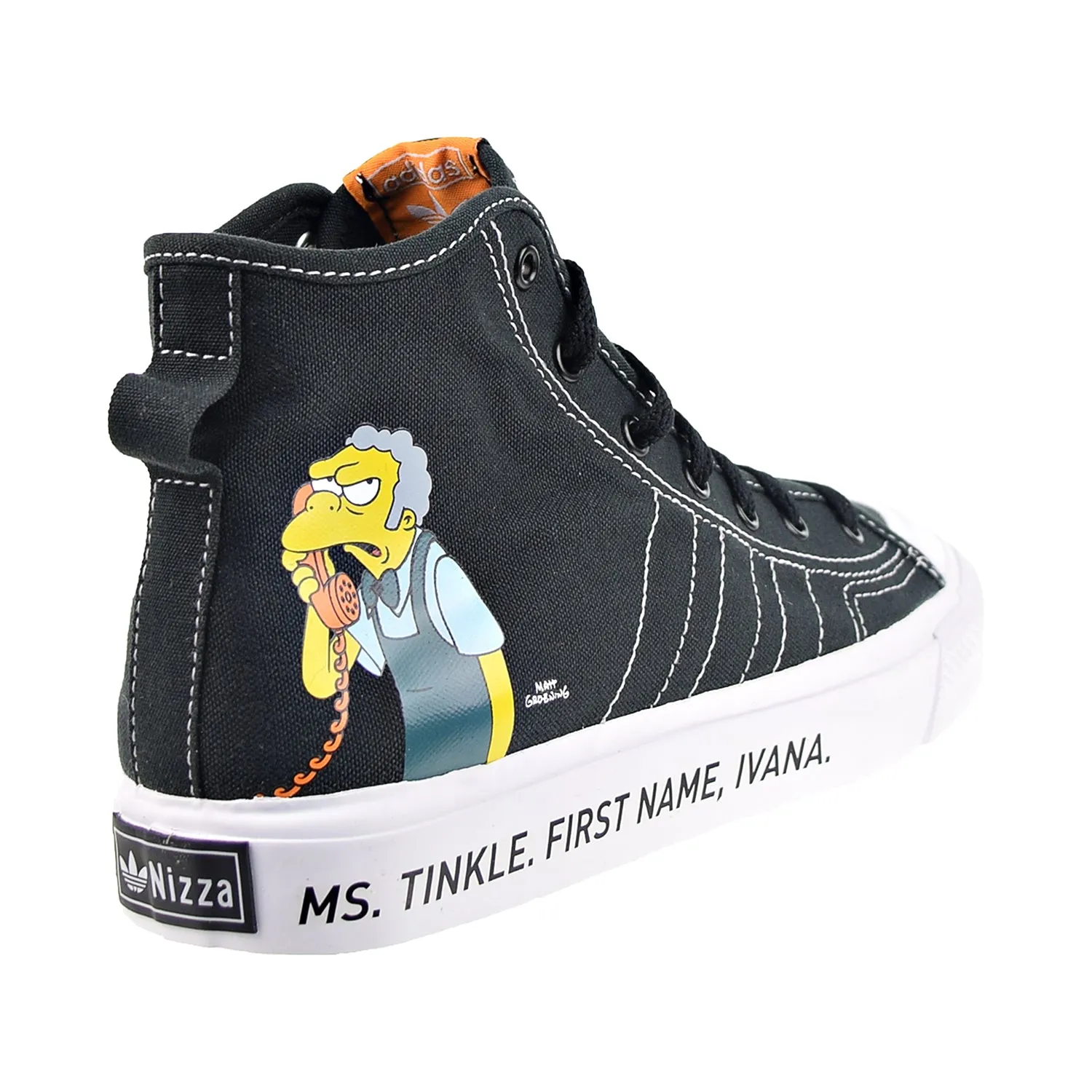 Adidas X The Simpsons Nizza Hi RF Big Kids' Shoes Core Black/Cloud White
