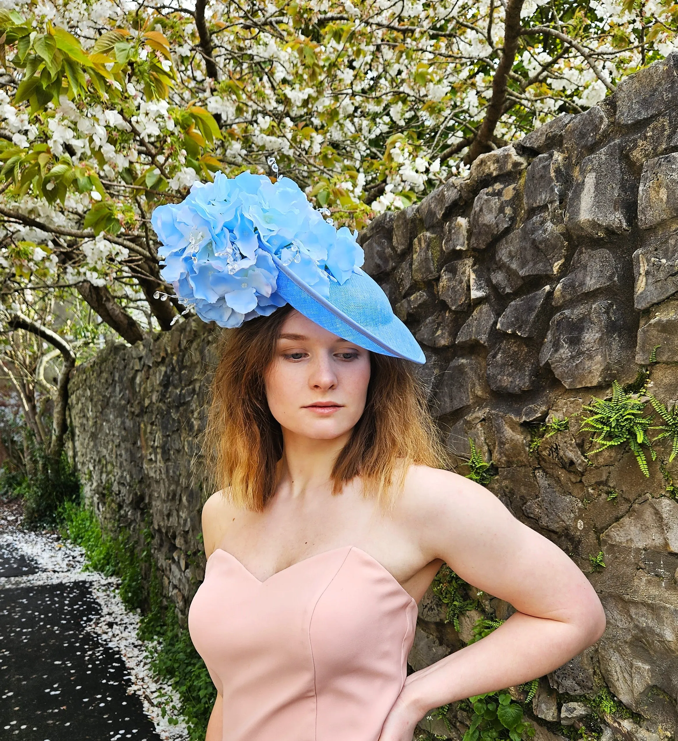 Ascot Hat Sky Blue Light - Wedding Hats - Racing Hats for Women - Ladies Church Hats - Derby Hats