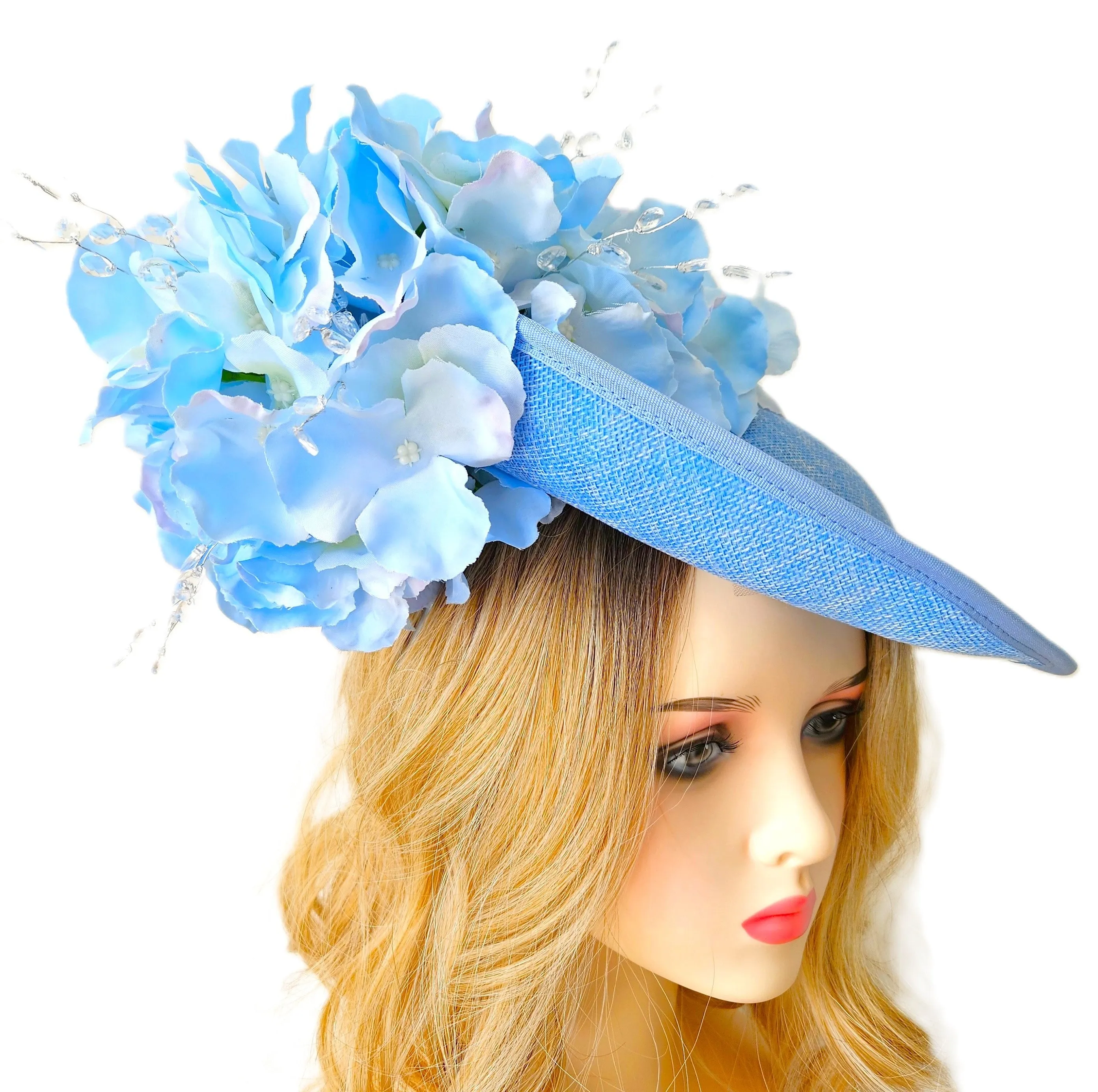 Ascot Hat Sky Blue Light - Wedding Hats - Racing Hats for Women - Ladies Church Hats - Derby Hats