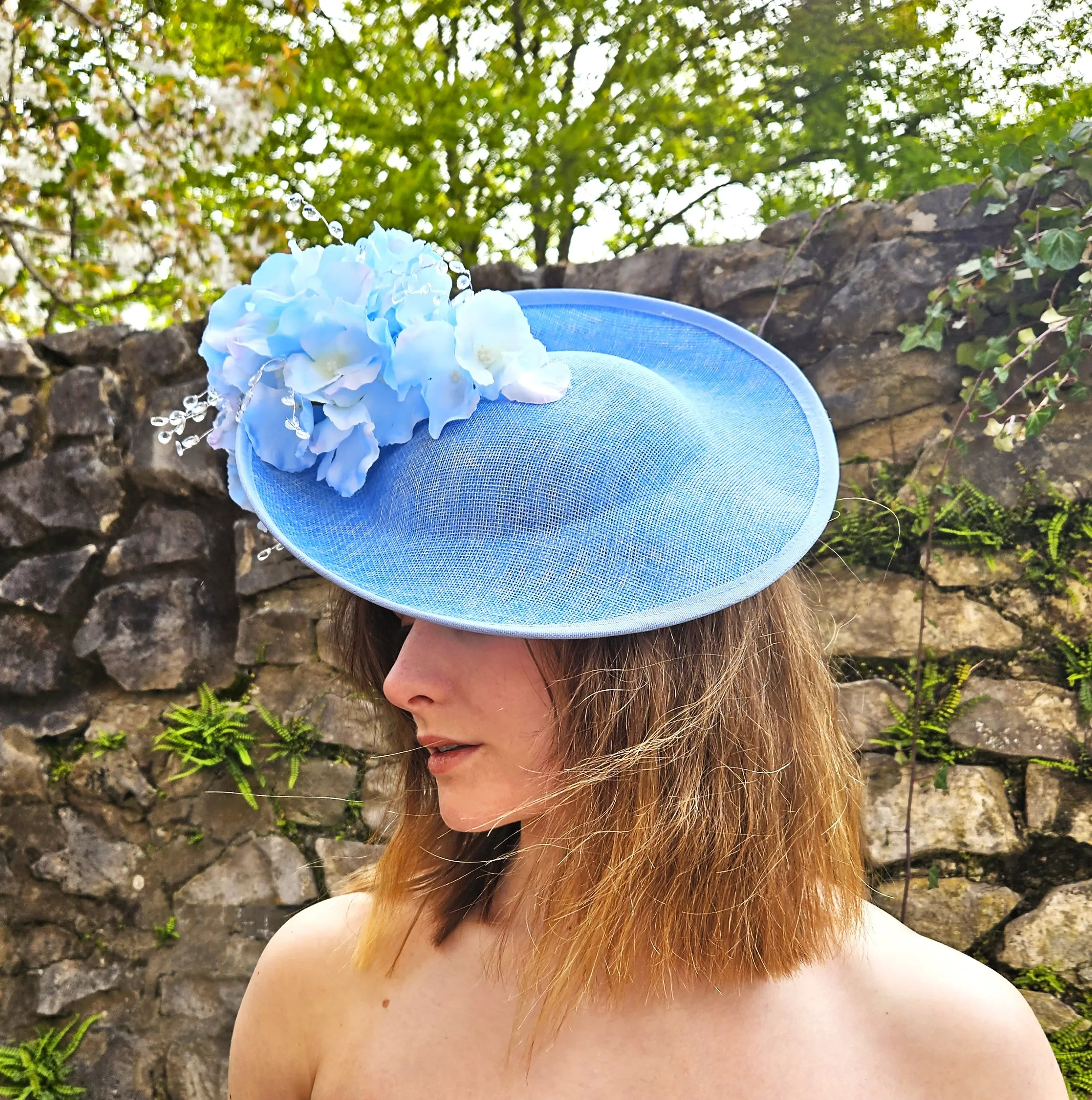Ascot Hat Sky Blue Light - Wedding Hats - Racing Hats for Women - Ladies Church Hats - Derby Hats