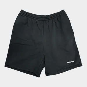 Balenciaga Men's Black Shorts with side logo