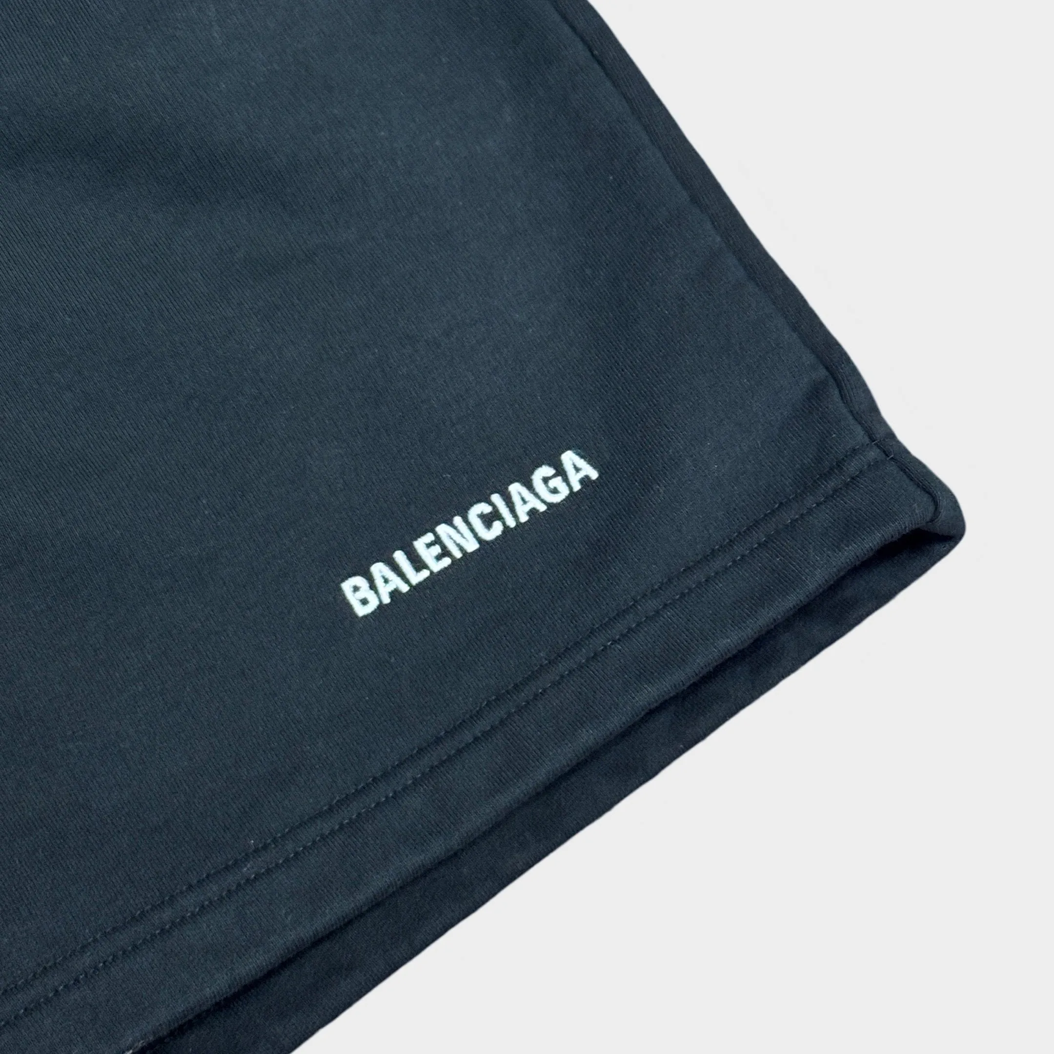 Balenciaga Men's Black Shorts with side logo