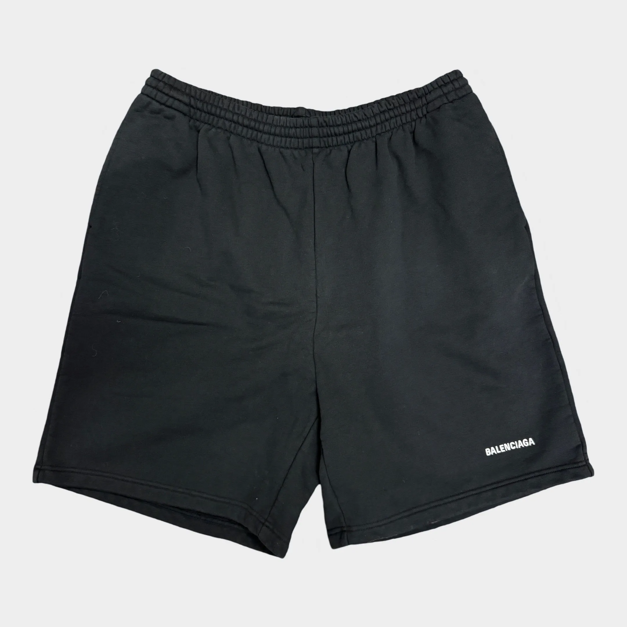 Balenciaga Men's Black Shorts with side logo