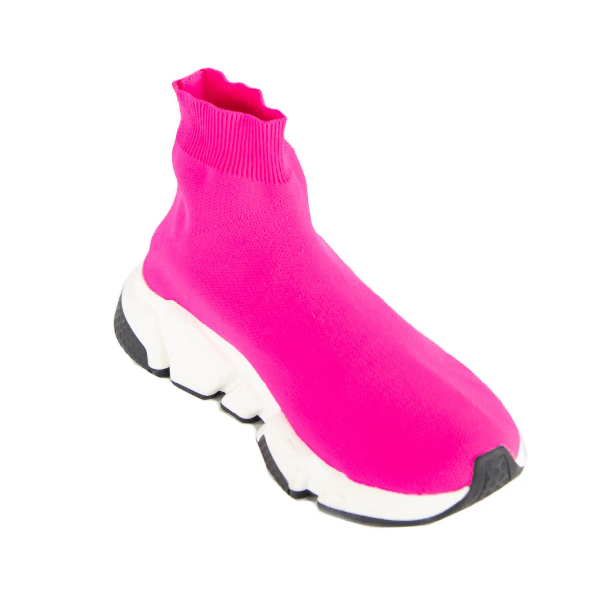 Balenciaga Neon Pink BB Sock Sneakers Size US 8 | EU 38