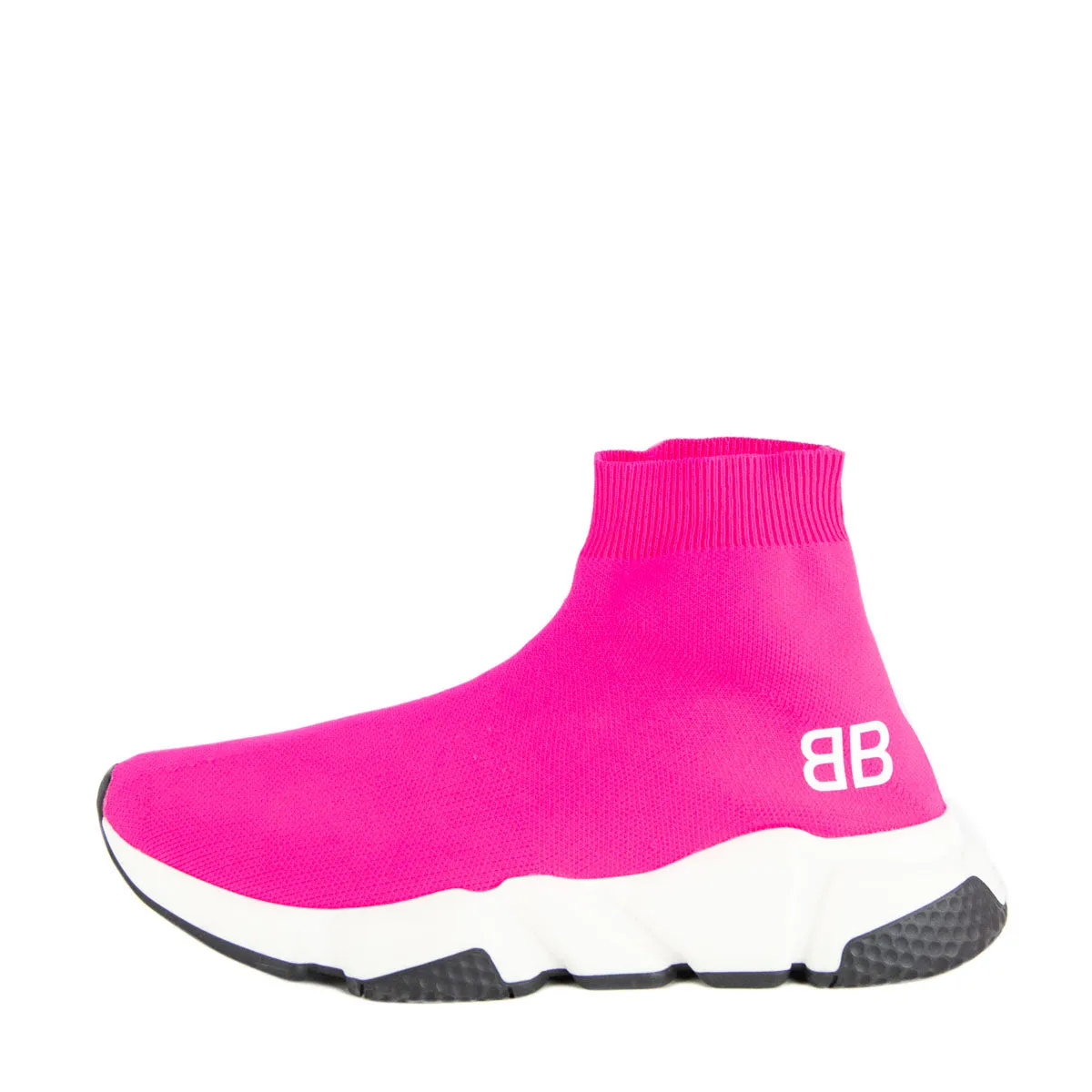 Balenciaga Neon Pink BB Sock Sneakers Size US 8 | EU 38