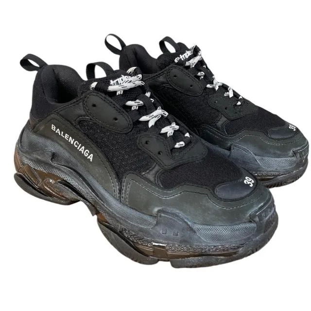 Balenciaga Triple S Pre-Distressed Mesh Trainers UK 6
