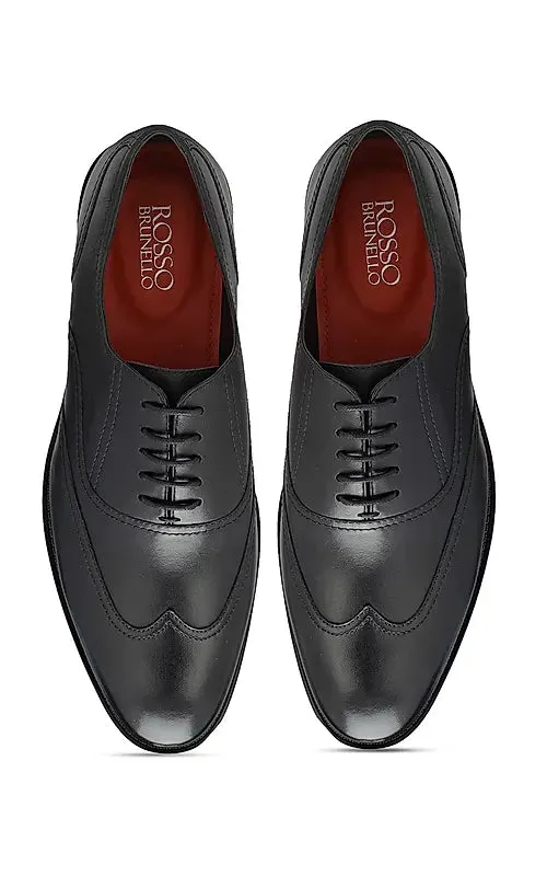 Black Leather Derby Shoes
