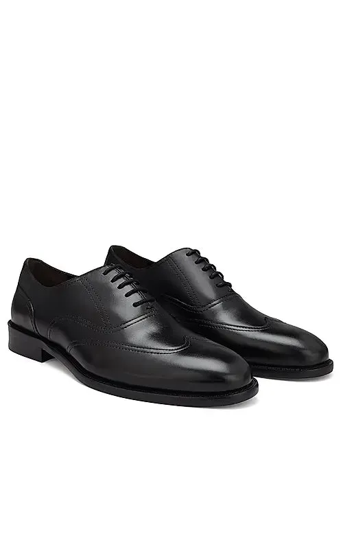 Black Leather Derby Shoes