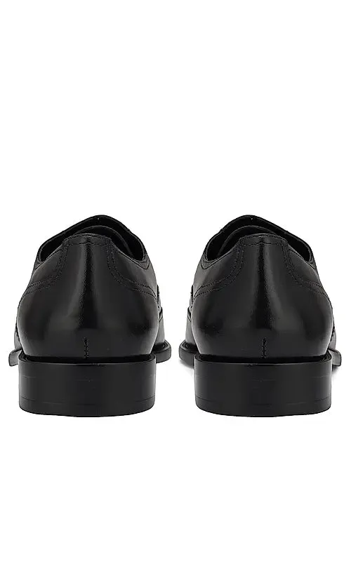 Black Leather Derby Shoes
