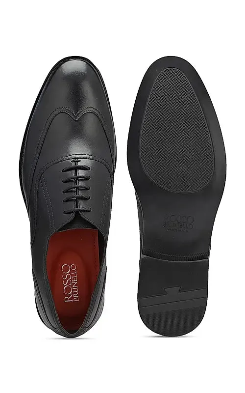 Black Leather Derby Shoes