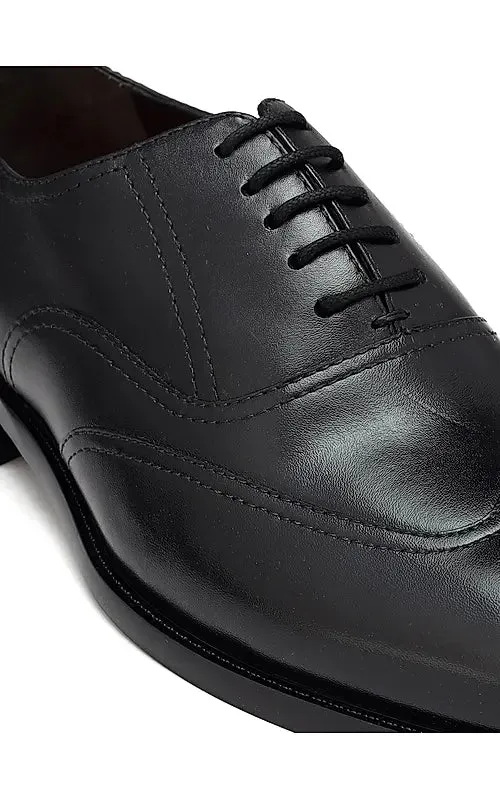 Black Leather Derby Shoes