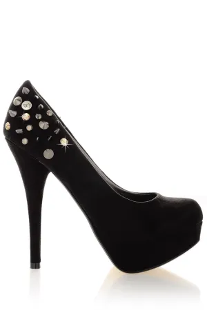 BLINK SPIKE Black Suede Pumps