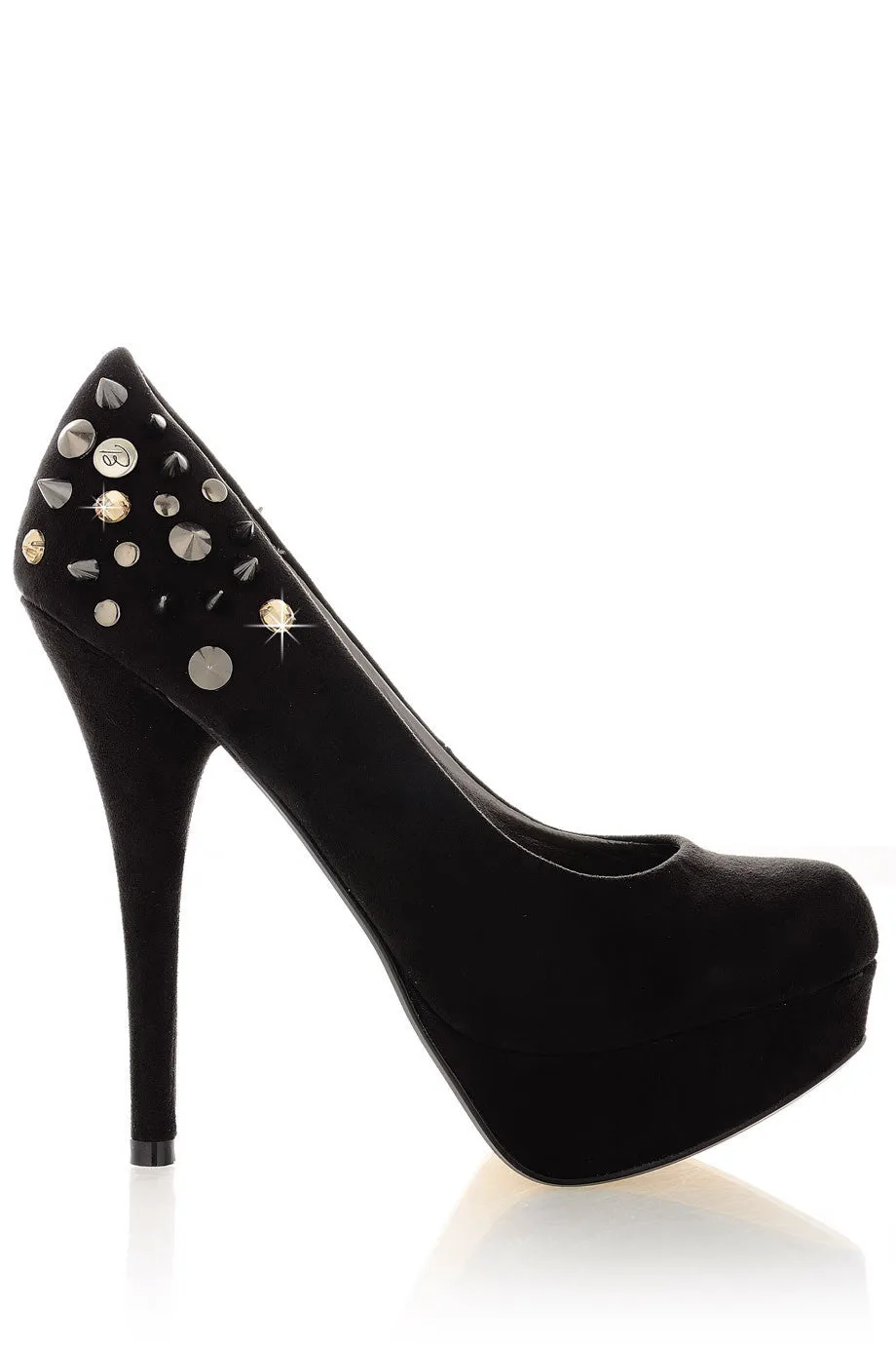 BLINK SPIKE Black Suede Pumps