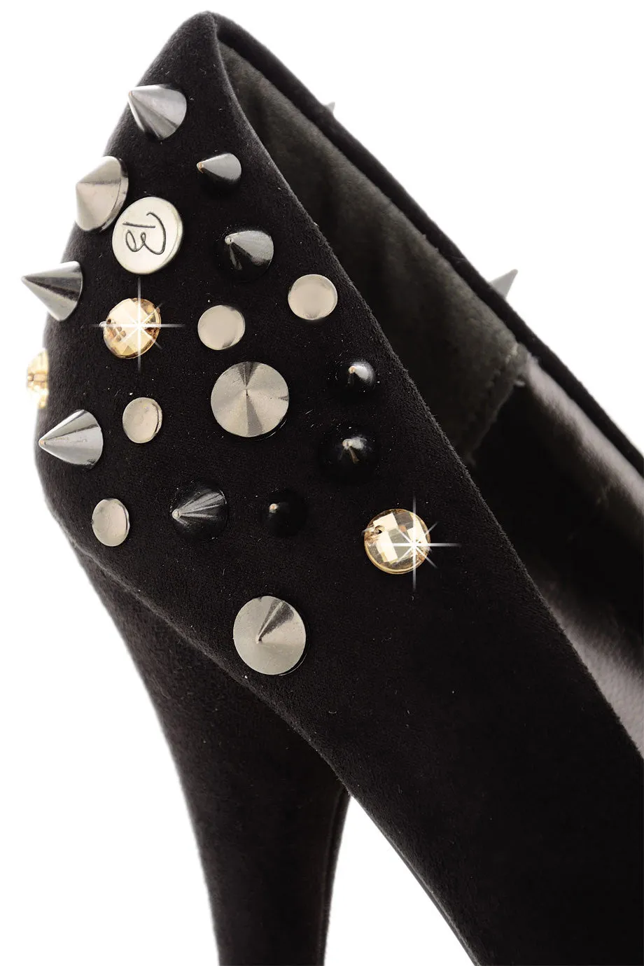 BLINK SPIKE Black Suede Pumps