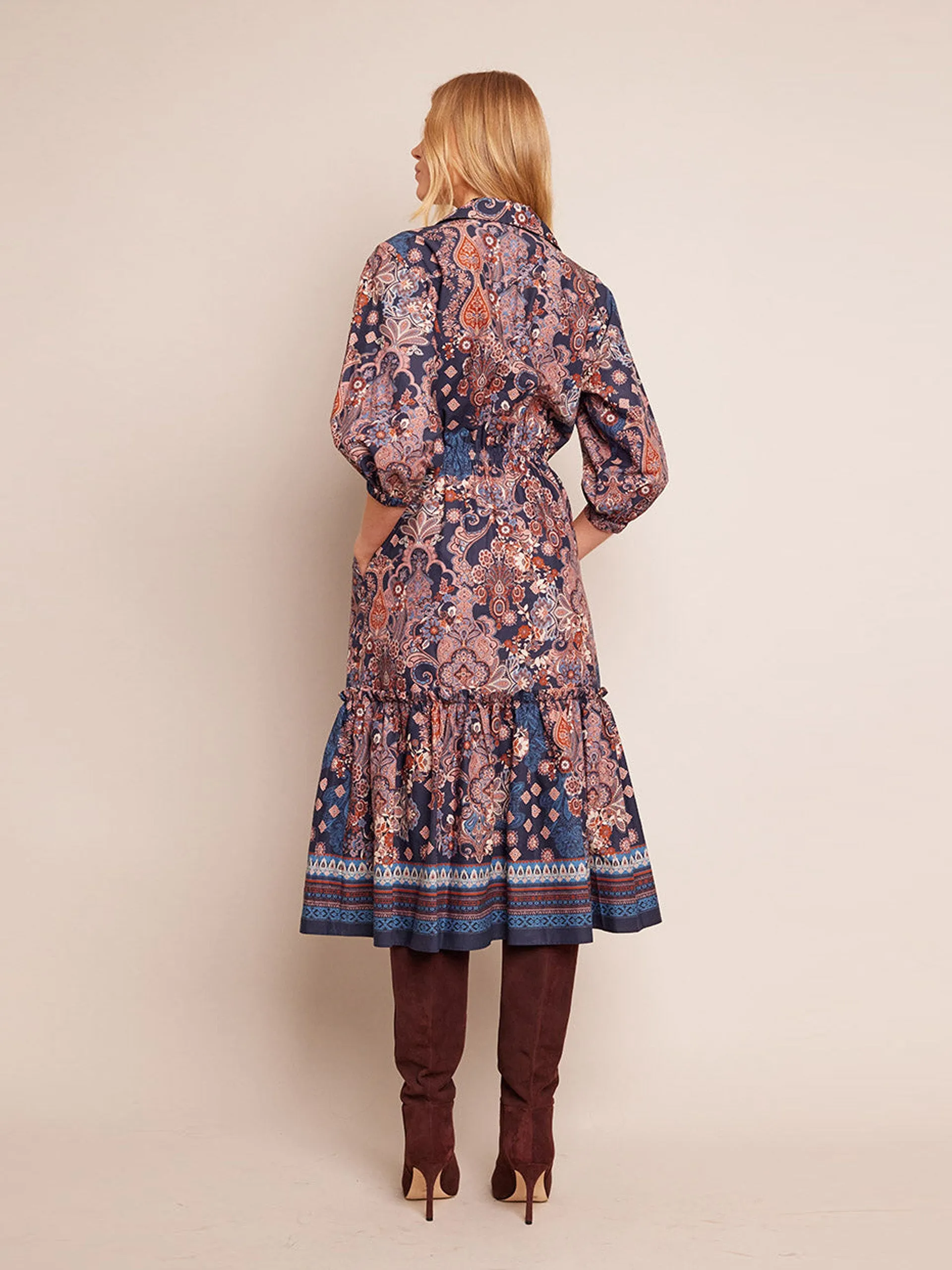 Blue cascade Hutton dress