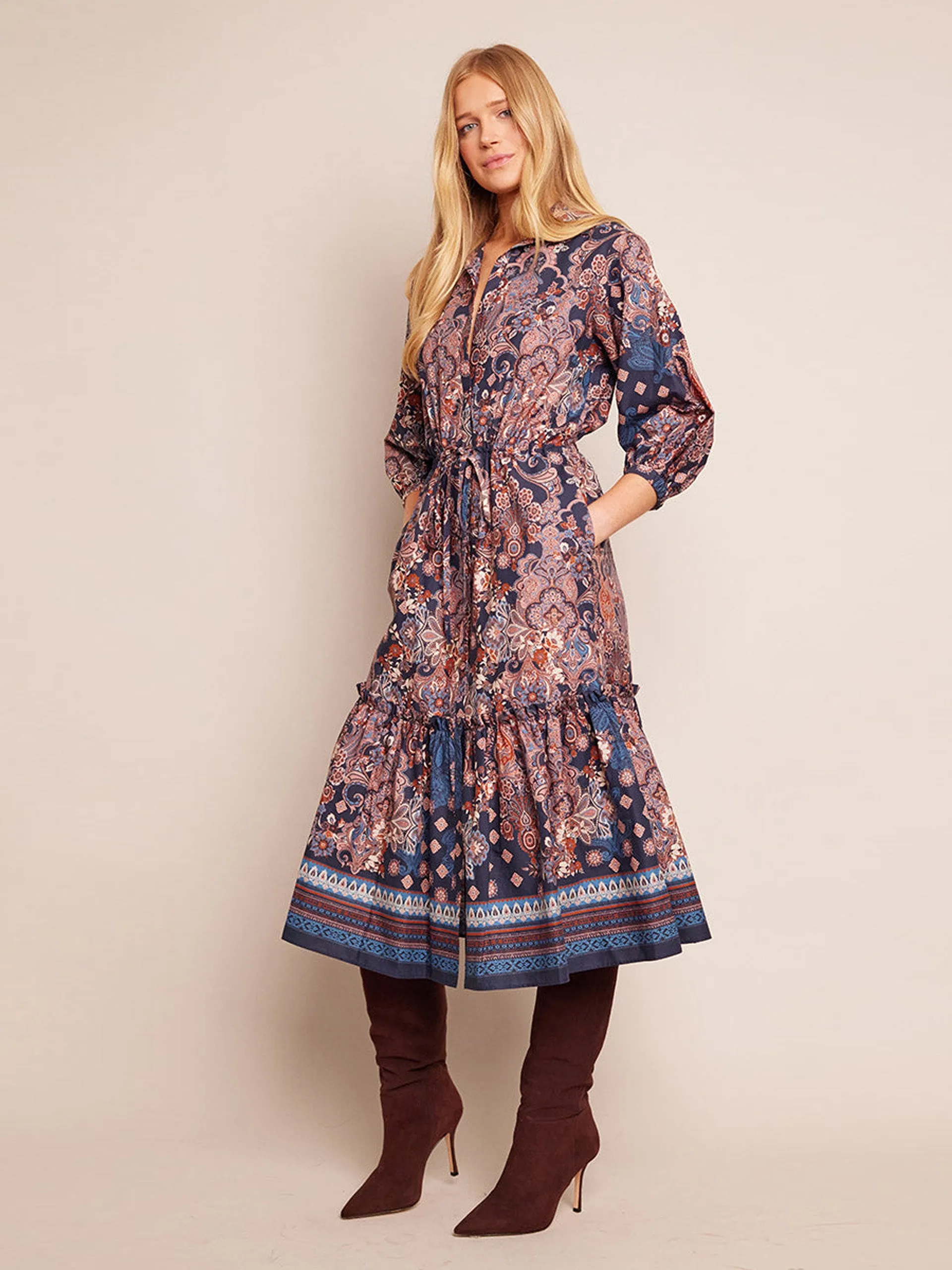 Blue cascade Hutton dress