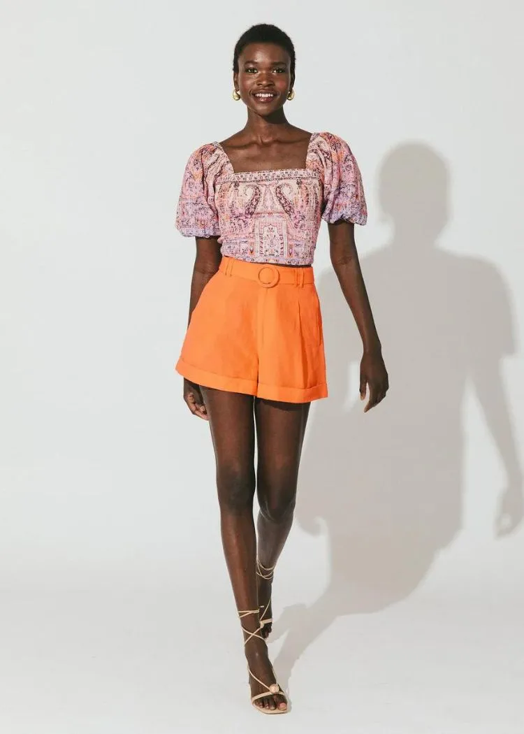 Cleobella Oscar Short - Tigerlily Orange ***FINAL SALE***