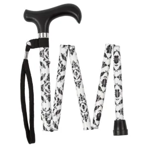 DAMASK MONOCHROME FOLDING CANE