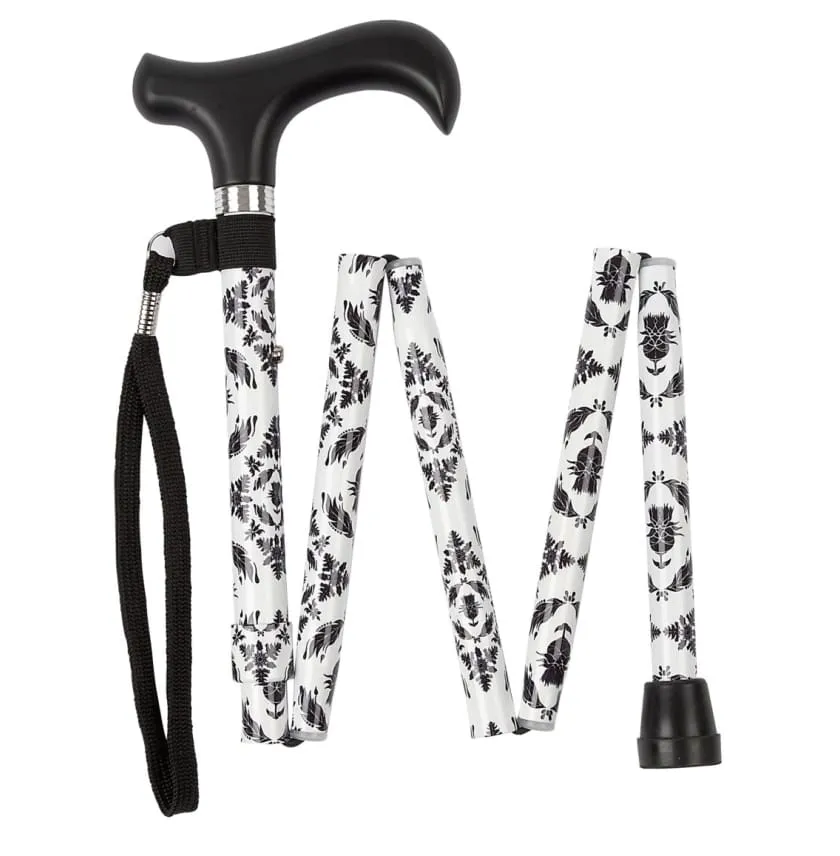 DAMASK MONOCHROME FOLDING CANE
