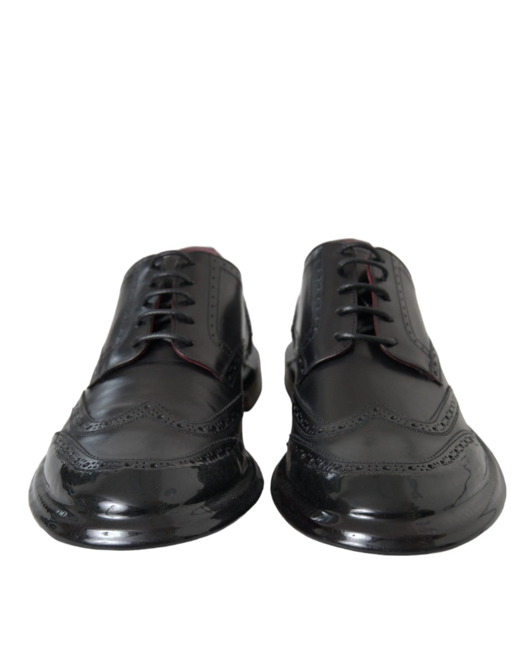 Dolce & Gabbana Black Leather Oxford Wingtip Formal Herre Sko