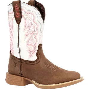 Durango® Lil' Rebel Pro™ YOUTH Kid's Trail Brown & White Western Boot DBT0242Y