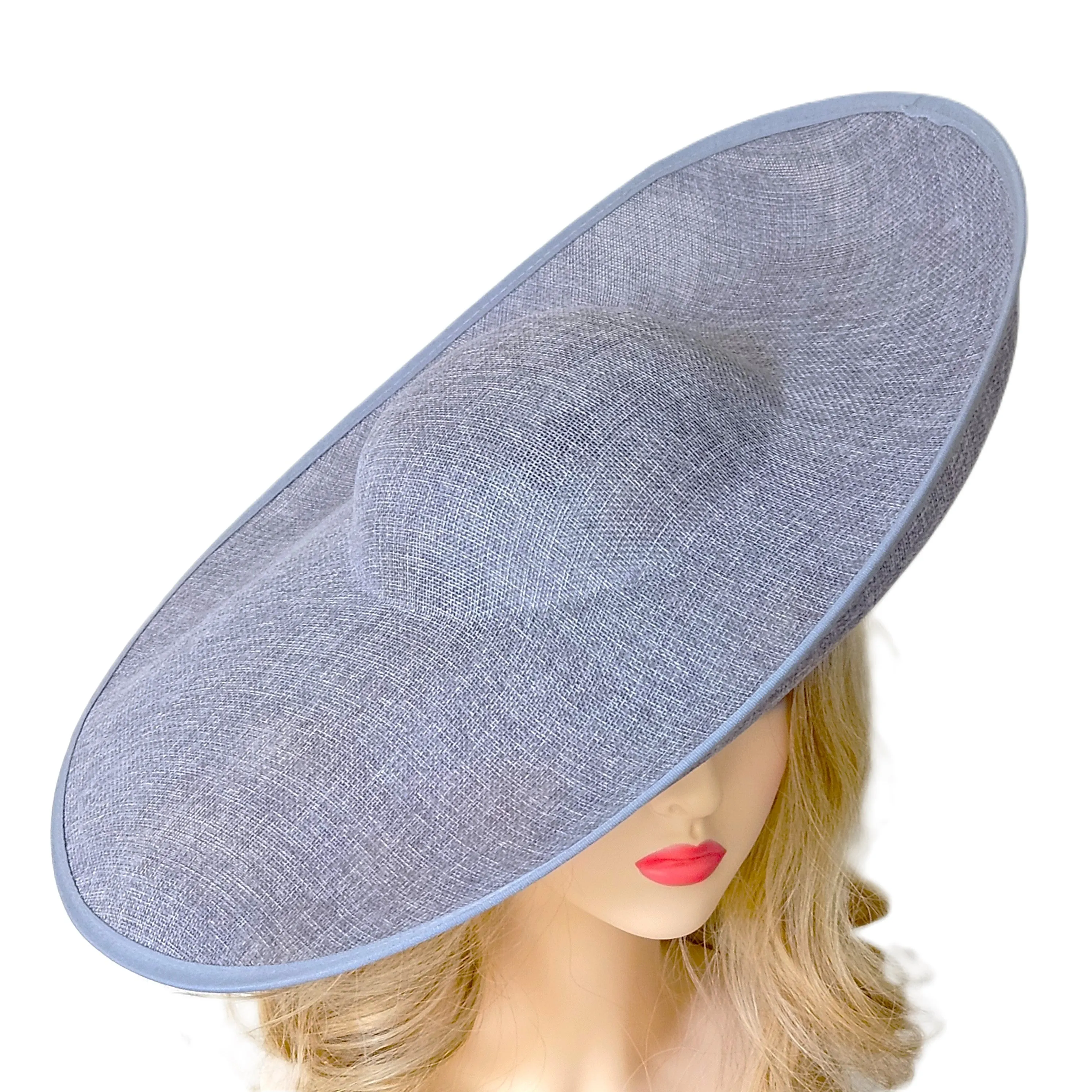 Extra Large Millinery Hat Grey - Wedding Hats - Women's Derby Hats Ascot Racing - Church Hats for Ladies
