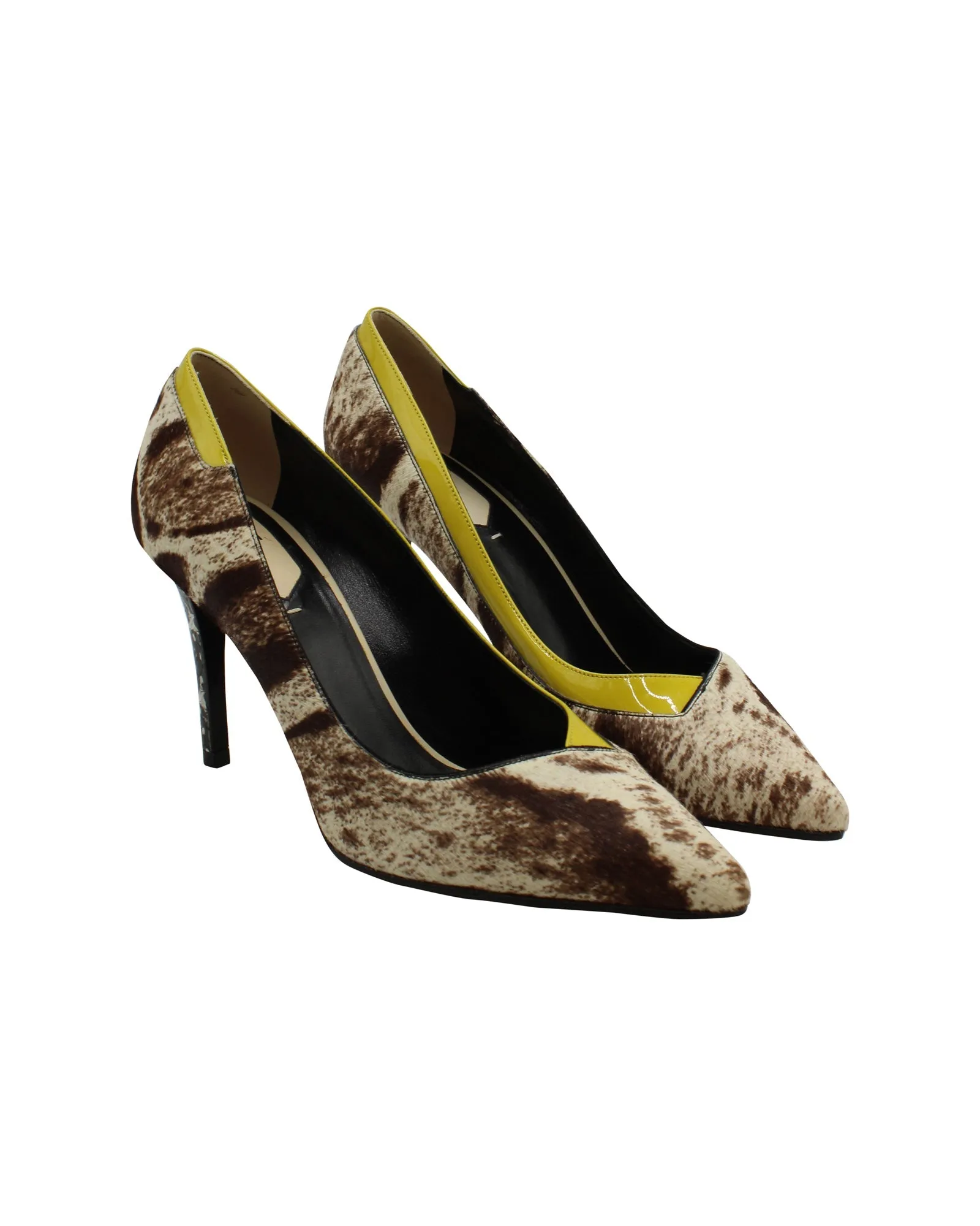 Fendi Pointed Pump in Animal Print Calf Hair Suede