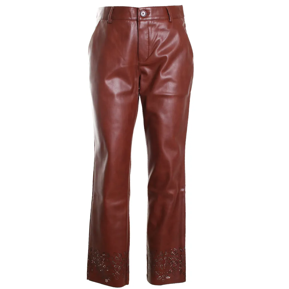 Fly Front Ankle Pant w/ Laser Cut Hem