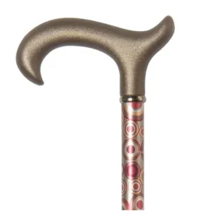 FORMAL ADJUSTABLE CANE RETRO GOLD & BURGUNDY