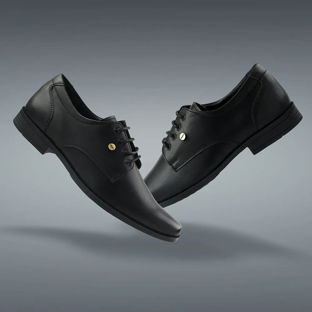 Fortune Black Formal Lacing Derby Shoes For Men BENSTOCK1E By Liberty