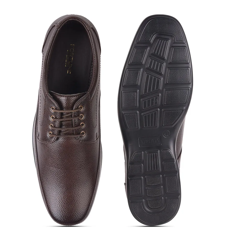 Fortune Brown Lacing Formal Derby Shoes For Men HML-5E By Liberty