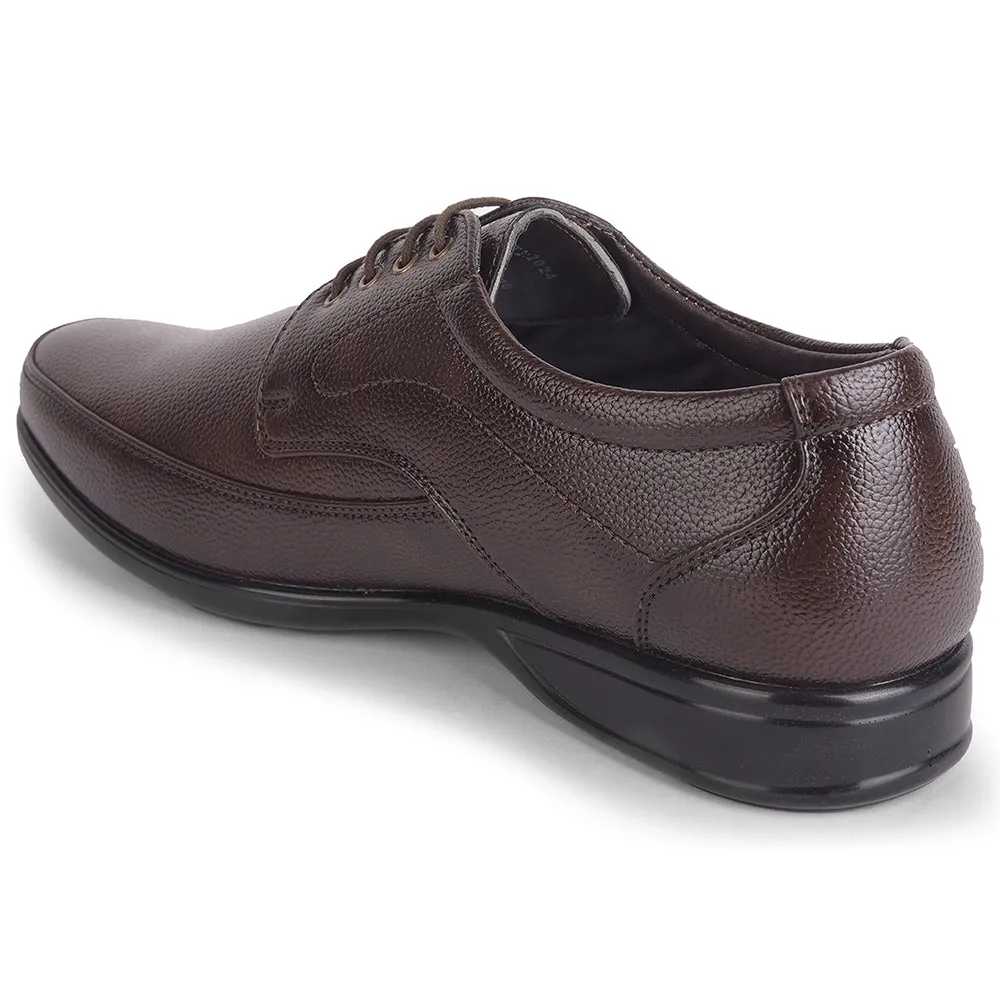 Fortune Brown Lacing Formal Derby Shoes For Men HML-5E By Liberty