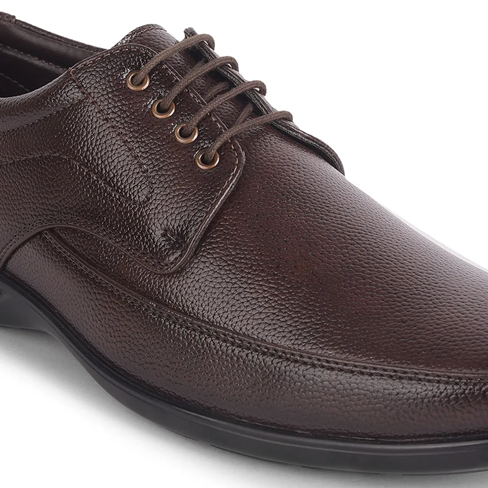 Fortune Brown Lacing Formal Derby Shoes For Men HML-5E By Liberty