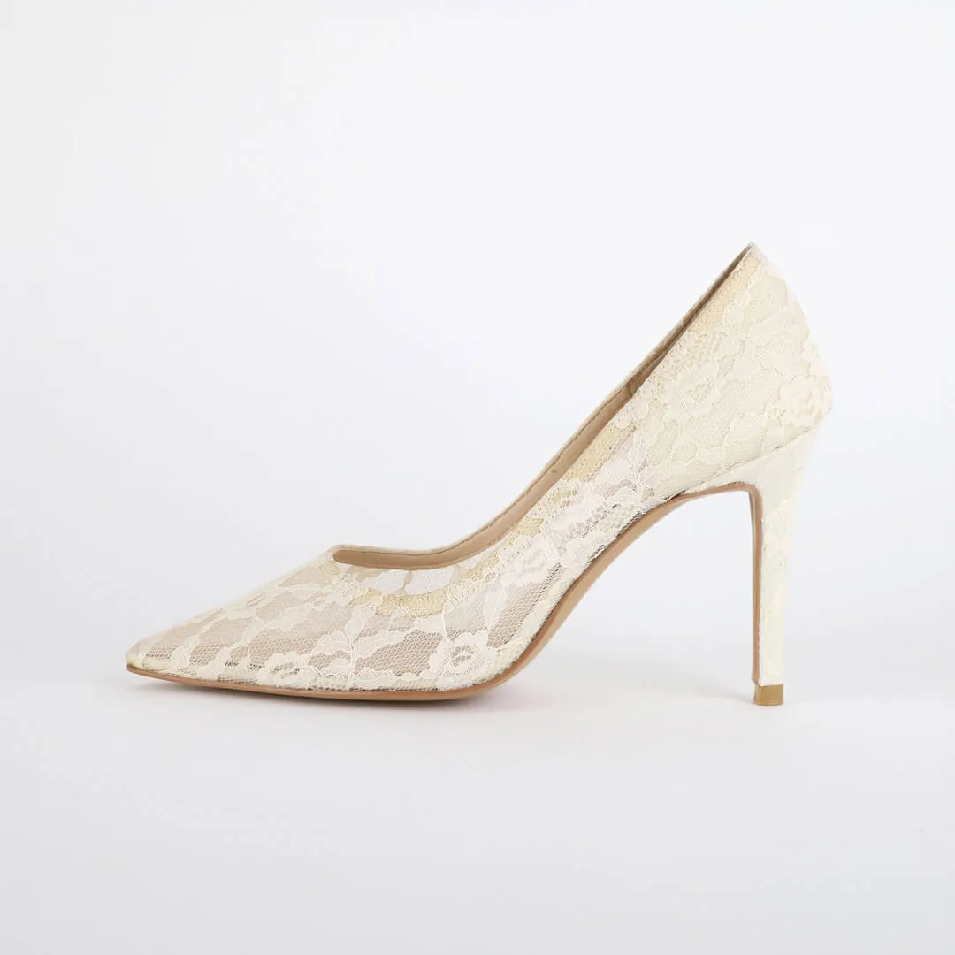 FREE LOVE - lace fabric heel