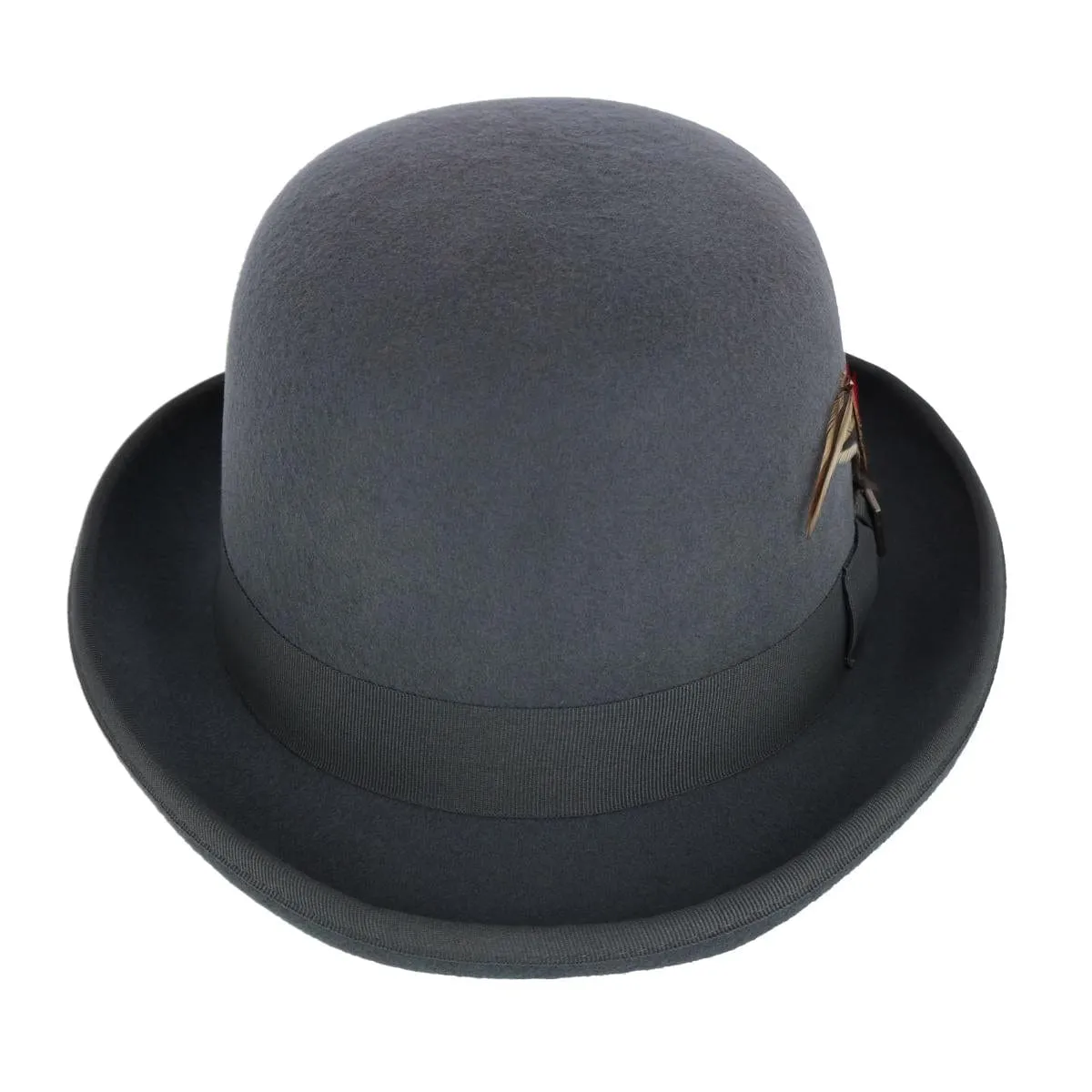 Kenny K Men's Wool High Derby Hat with Grosgrain Hatband