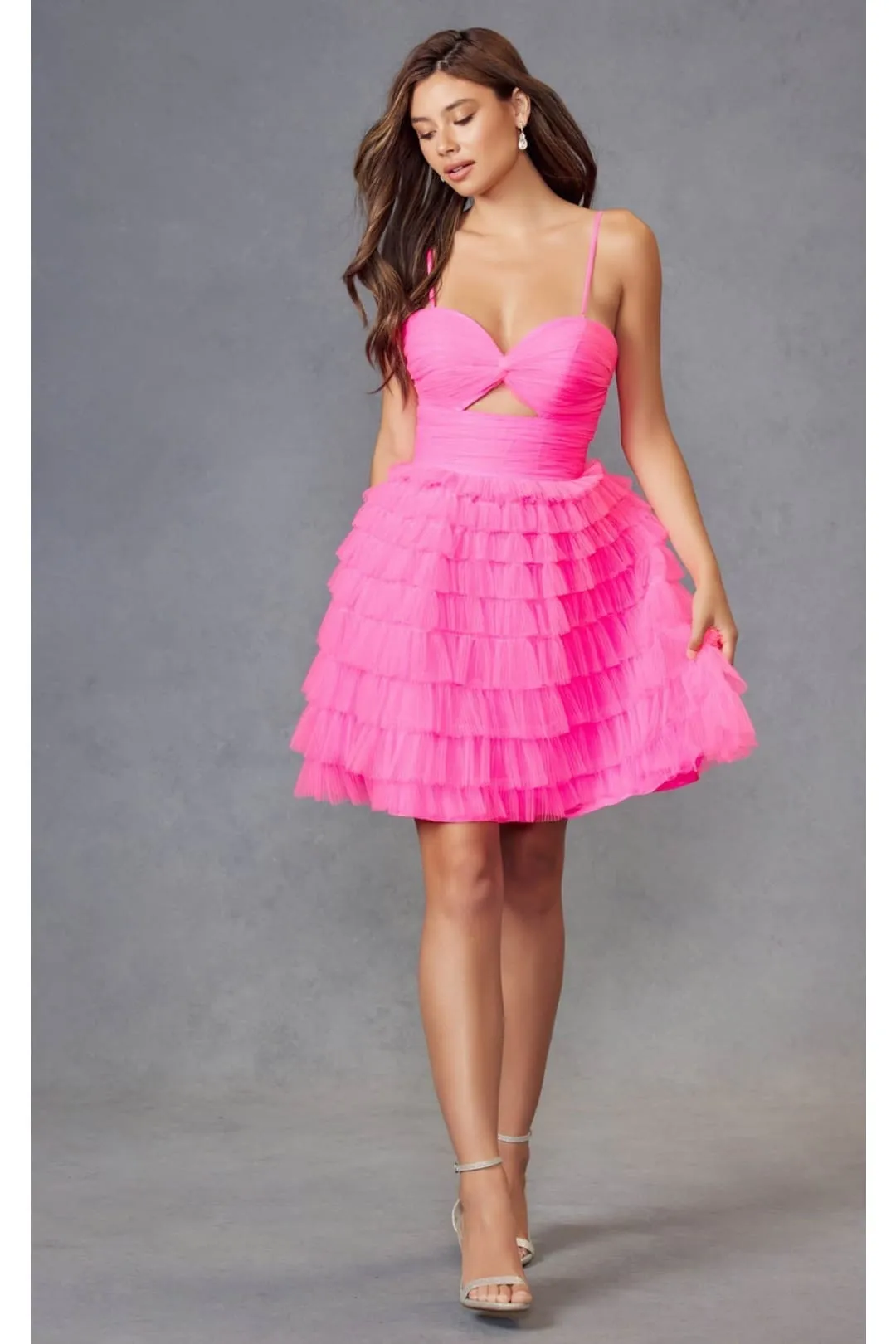 Kentucky Derby Dress Race Outfit in Neon Pink by Juliet JT921H