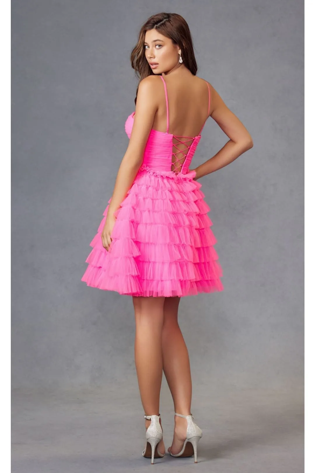Kentucky Derby Dress Race Outfit in Neon Pink by Juliet JT921H