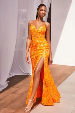 Kentucky Derby Dress Race Outfit in Orange By Ladivine CM350