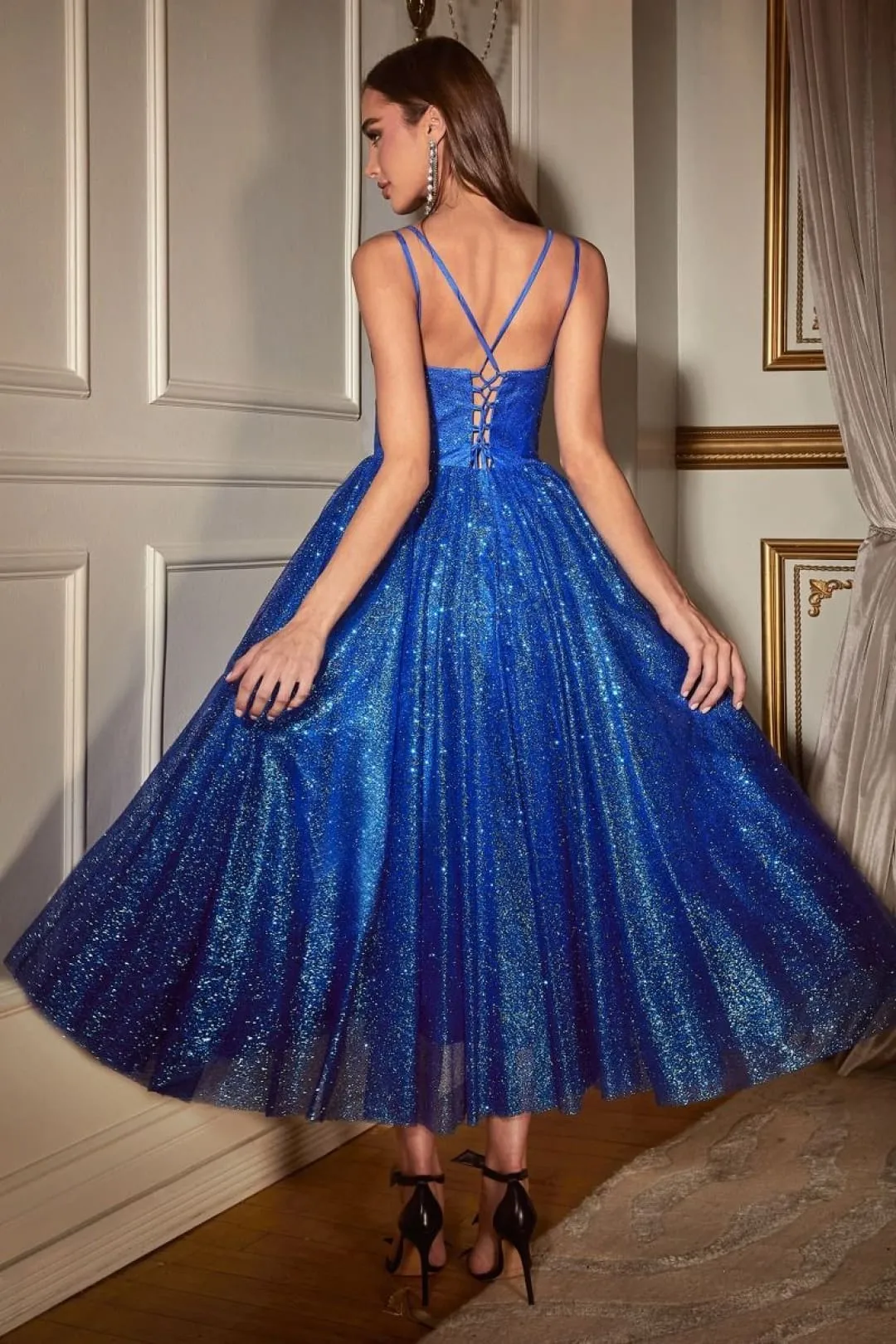 Kentucky Derby Dress Race Outfit in Royal Blue By Ladivine CD996T