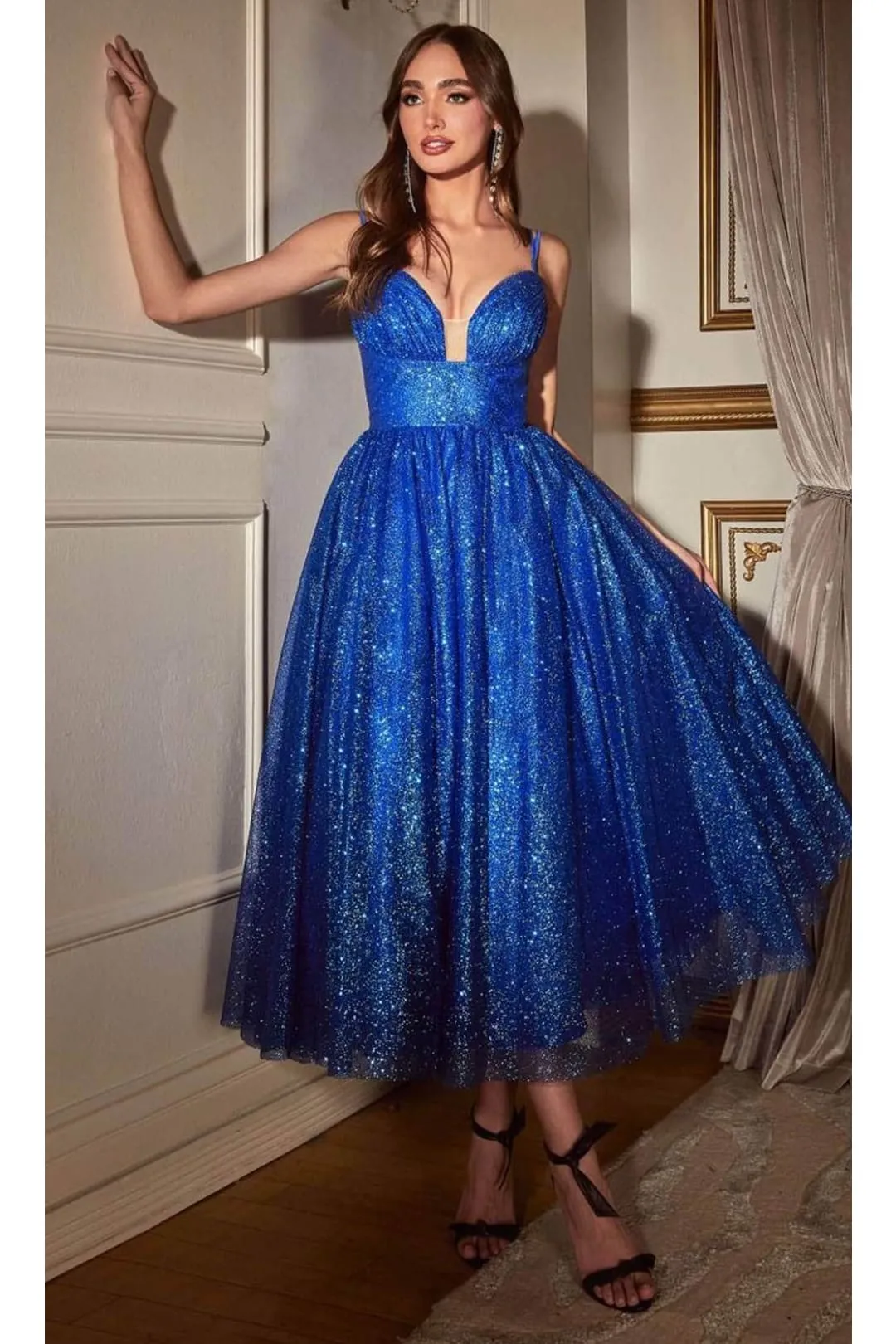 Kentucky Derby Dress Race Outfit in Royal Blue By Ladivine CD996T