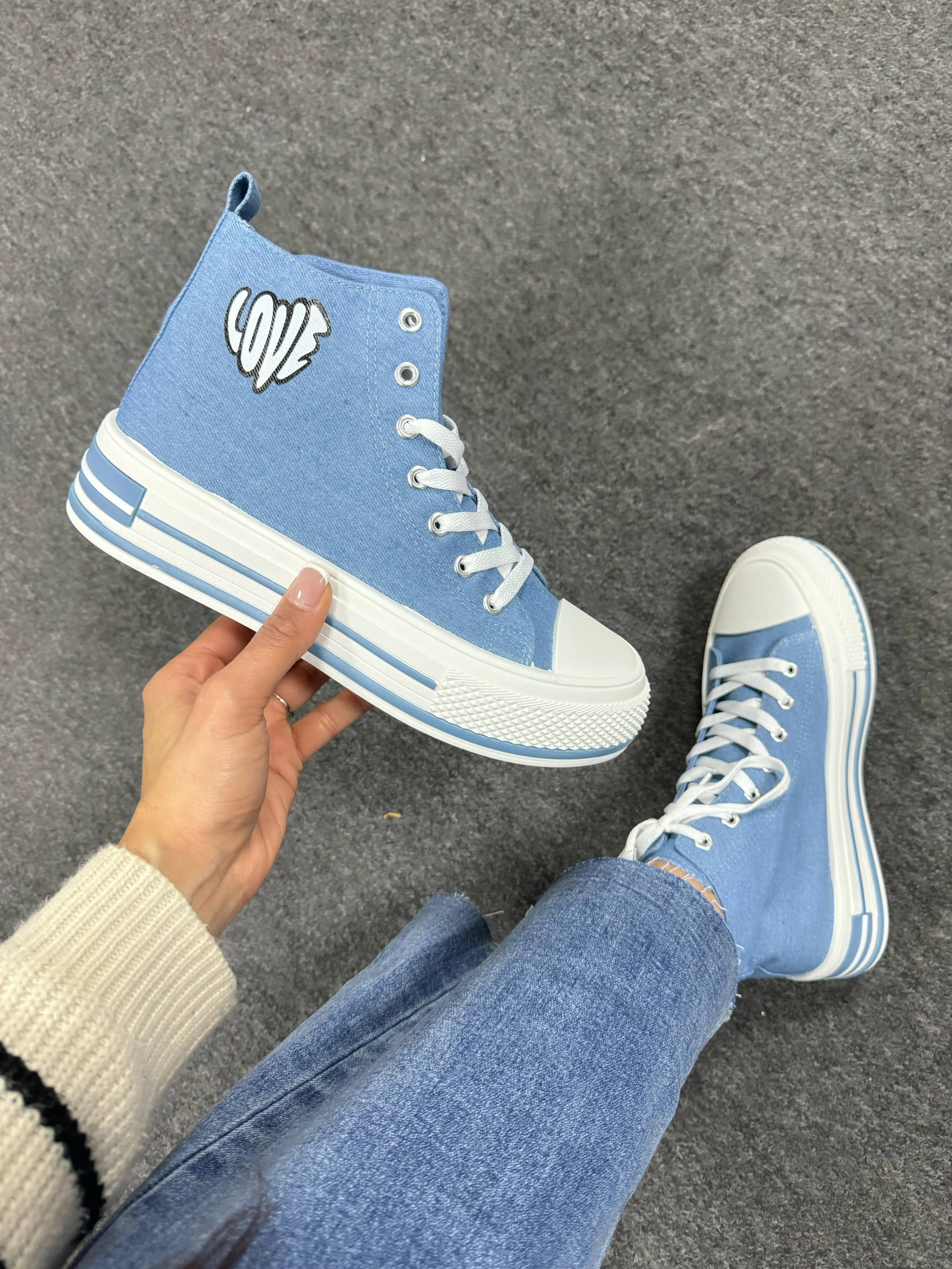 Kody High Top 'Love' Slogan Trainers