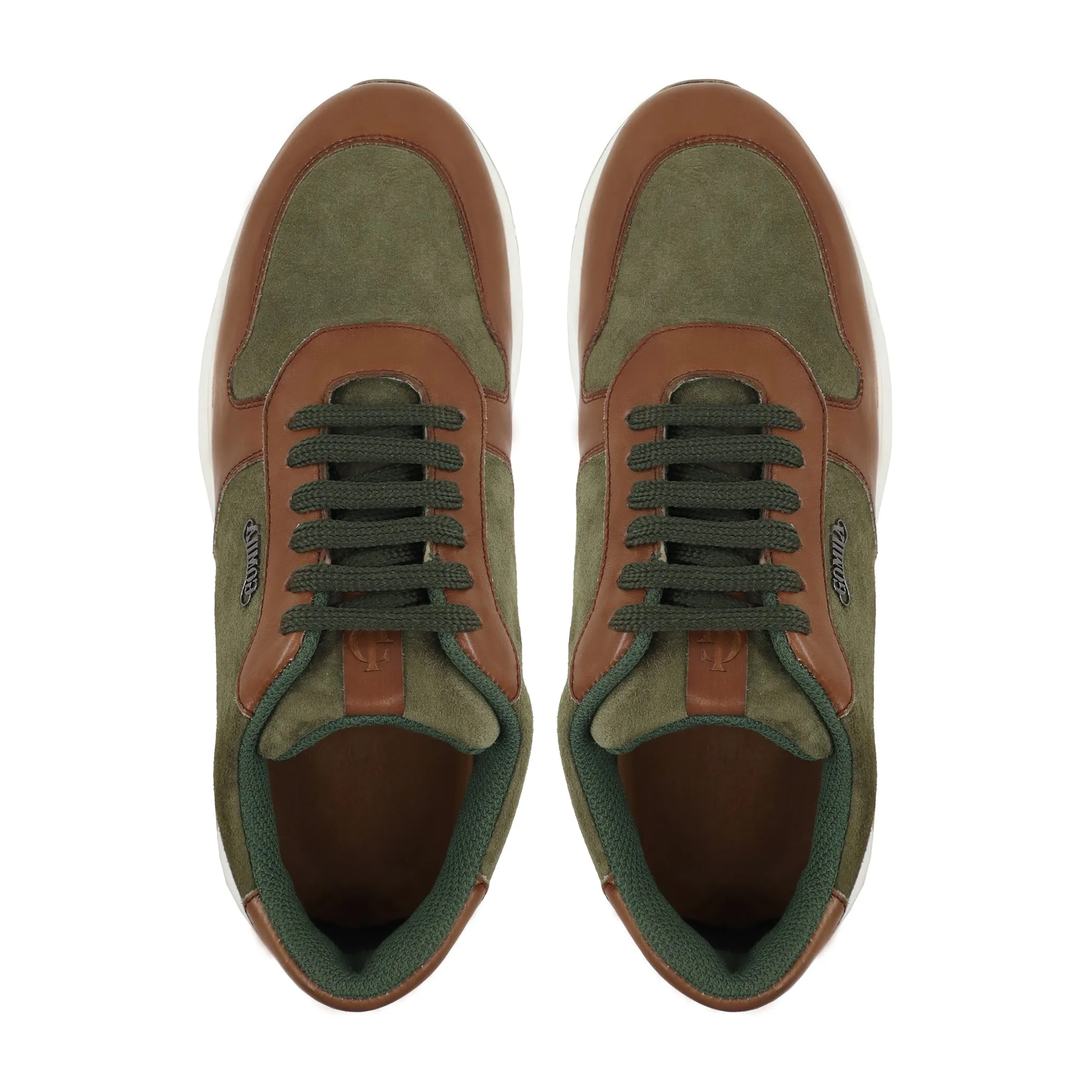 Kompany - Men's Brown and Olive Green Sneaker