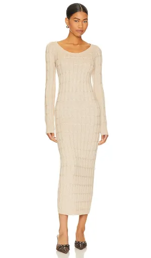 L'Academie Cadee Cable Dress in Beige