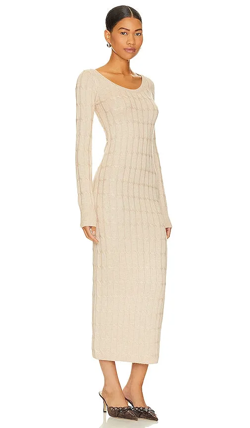 L'Academie Cadee Cable Dress in Beige