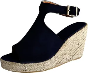 Ladmiple Sandals for Women Platform, 2023 Wedge Ankle Buckle Sandals Summer Beach Sandals Open Toe Espadrille Platform