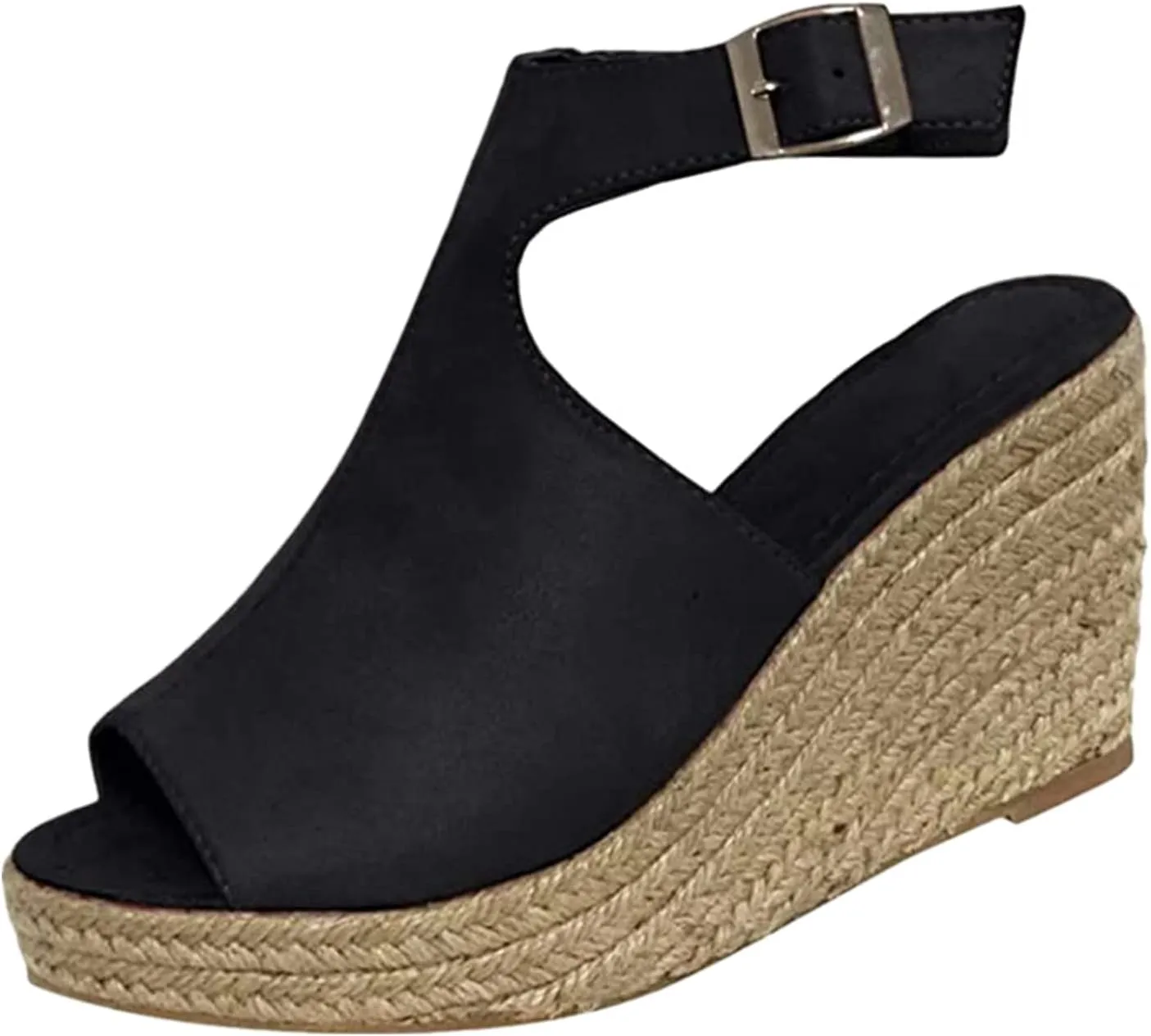 Ladmiple Sandals for Women Platform, 2023 Wedge Ankle Buckle Sandals Summer Beach Sandals Open Toe Espadrille Platform