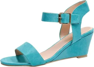 Ladmiple Wedge Sandals for Women,Womens 2023 Summer Comfy Slip-On Sandal Casual Beach Shoes Open Toe Espadrille Platform