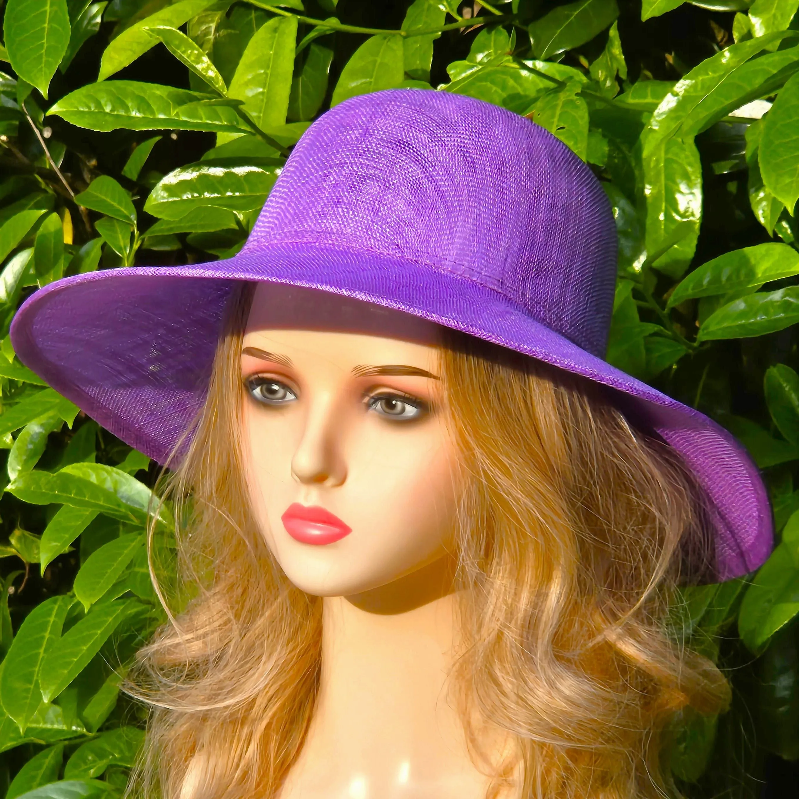 Lavender Hat for Ascot, Weddings, Church and Racing - Ladies Large Hats with Wide Brims for Derby - Church Hats for Women