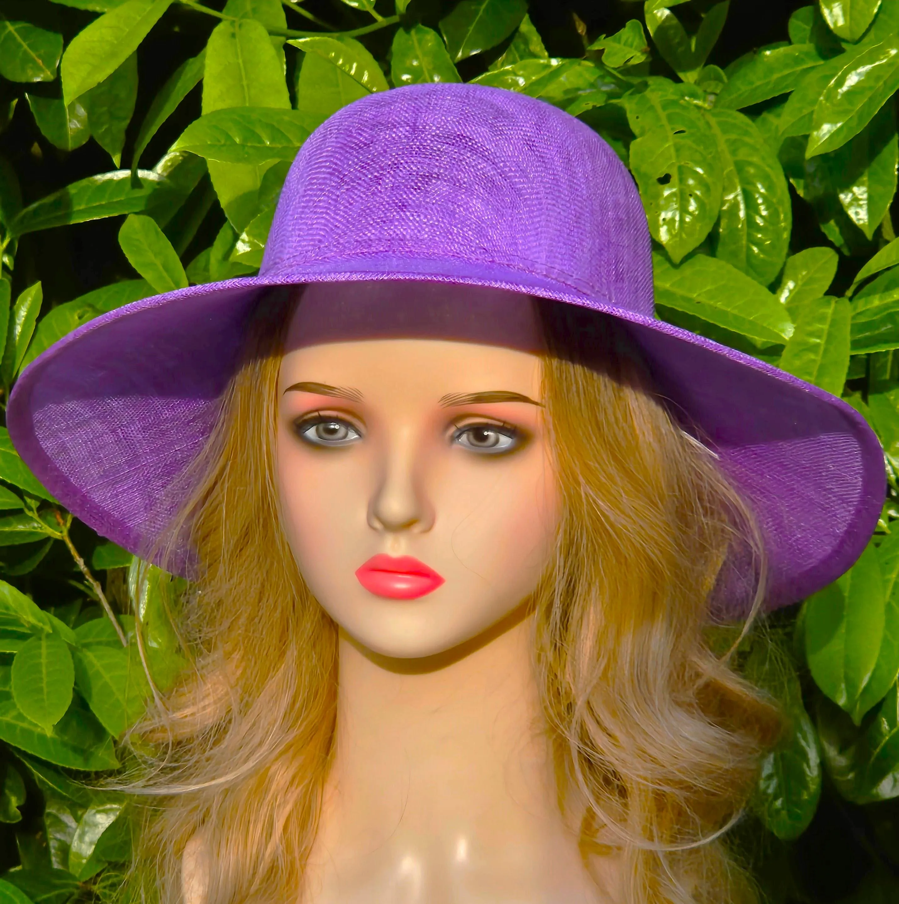 Lavender Hat for Ascot, Weddings, Church and Racing - Ladies Large Hats with Wide Brims for Derby - Church Hats for Women