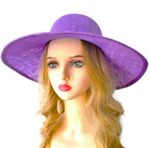 Lavender Hat for Ascot, Weddings, Church and Racing - Ladies Large Hats with Wide Brims for Derby - Church Hats for Women